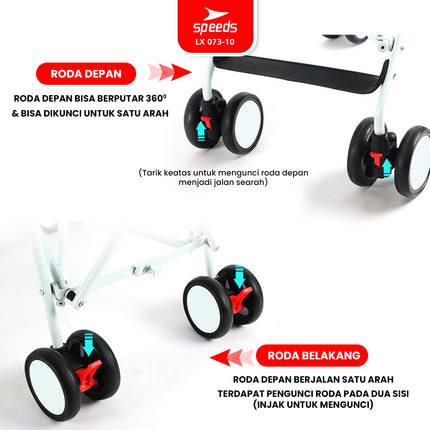 SPEEDS Stroller Kereta Dorong  Portabel Fitur Lengkap Anak Premium Bayi Kelambu Full Cover Traveling LX 073-10