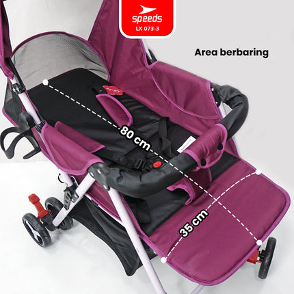 SPEEDS Stroller Kereta Dorong Bayi Portabel Premium Anak Full Cover Fitur Lengkap Newborn Baby Stroller Travel LX 073-2