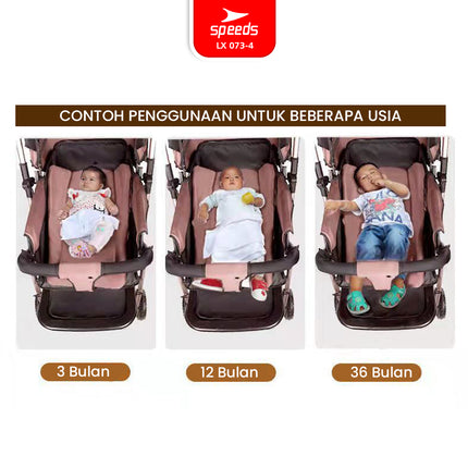 SPEEDS Stroller Newborn Baby Anak Kereta Dorong 2 Fitur Lengkap Bayi Portabel Premium Stroller Travel LX 073-4