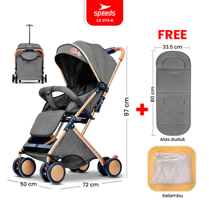 SPEEDS Stroller Anak Newborn Baby Lipat Premium Portabel Bayi Stroller Kereta Dorong Bayi 073-6