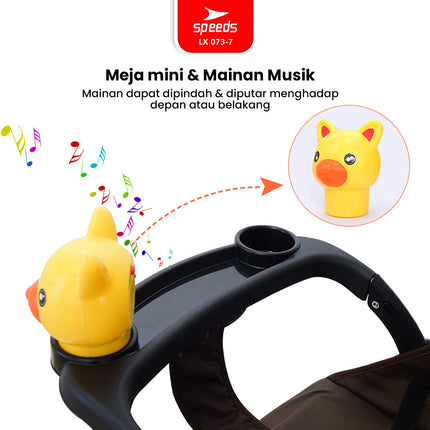SPEEDS Stroller Anak Full Cover 2 Fitur Lengkap Kereta Dorong Bayi Newborn Baby Stroller Travel Indoor Oudoor Portabel Premium LX 073-7
