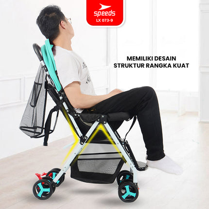 SPEEDS Stroller Newborn Baby Anak Kereta Dorong 2 Fitur Lengkap Bayi Portabel Premium Stroller Travel Full Cover LX 073-9