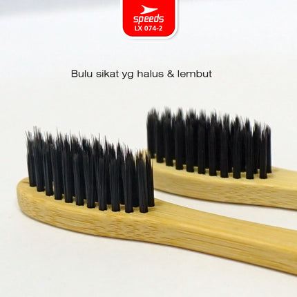 SPEEDS Sikat Gigi Bambu Bamboo Toothbrush Eco Bau Mulut Friendly Atasi Karang Gigi Biodegradable 074-2