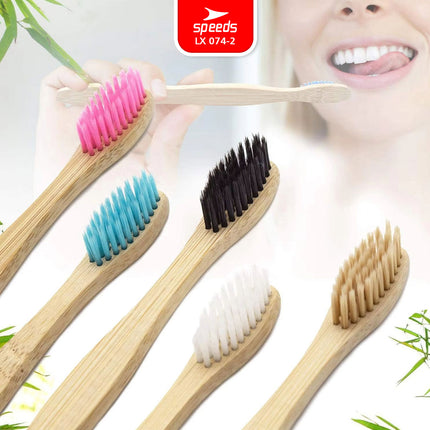 SPEEDS Sikat Gigi Bambu Bamboo Toothbrush Eco Bau Mulut Friendly Atasi Karang Gigi Biodegradable 074-2