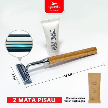 SPEEDS Shaving Kit Jenggot Kumis Hotel 3 Mata Pisau Cukur Shaving Cream Alat Cukur Praktis 074-3
