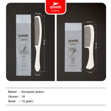 SPEEDS Sisir Hotel Ringan Portable Comb Travel Kit Hotel Supllies Packacing Plastik Wheat Straw Composite Sisir Rambut 074-6