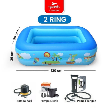 SPEEDS Swimming Pool 150x105x56cm Toddler Kids Play Pool Blue Inflatable Swimming Pool For Kids 020-34
