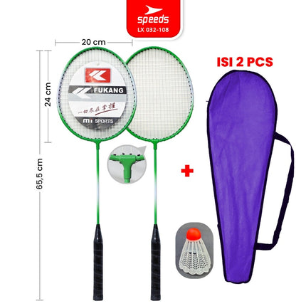SPEEDS Raket Badminton Bulu Tangkis 1 Set isi 2pcs Racket Olahraga Pertandingan 032-301