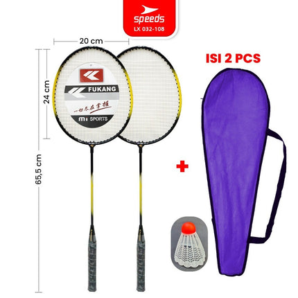 SPEEDS Raket Badminton Bulu Tangkis 1 Set isi 2pcs Racket Olahraga Pertandingan 032-301