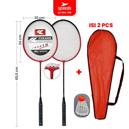 SPEEDS Raket Badminton Bulu Tangkis Paket Lengkap 1 Set 2pcs Alat Olahraga Berkualitas Original Olahraga Bulutangkis Indonesia 032-507