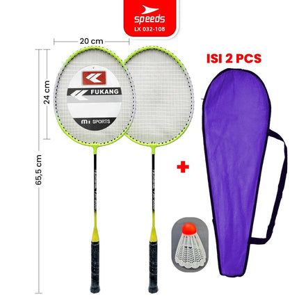 SPEEDS Raket Badminton Bulu Tangkis Paket Lengkap 1 Set 2pcs Alat Olahraga Berkualitas Original Olahraga Bulutangkis Indonesia 032-507