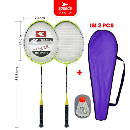 SPEEDS Raket Badminton Bulu Tangkis 1 Set isi 2pcs Racket Olahraga Pertandingan 032-301
