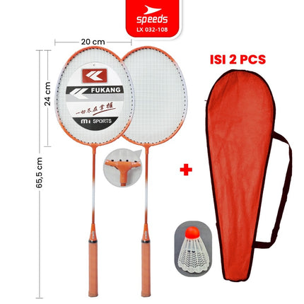 SPEEDS Raket Badminton Bulu Tangkis 1 Set isi 2pcs Racket Olahraga Pertandingan 032-301