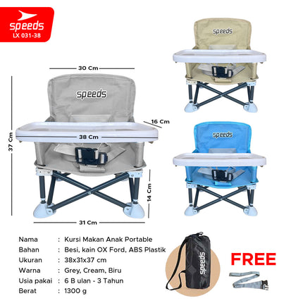 SPEEDS Kursi Makan Lipat Bayi Portabel Baby Chair Booster High Chair Kursi Balita 031-38