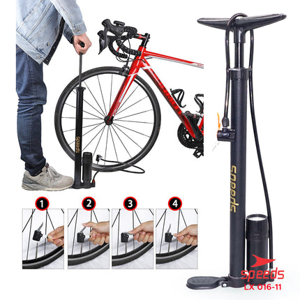 Pompa Angin Floor Pump Pompa Udara Portabel 100 psi 3 Nozzle Serbaguna 016-11