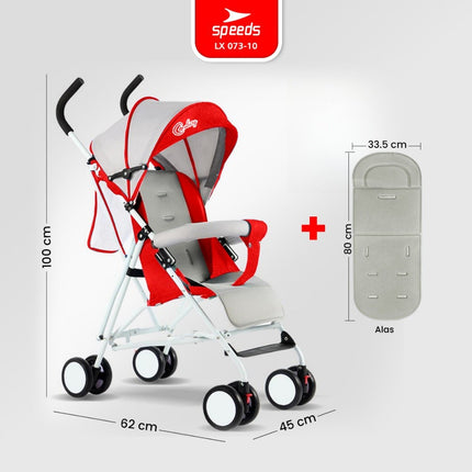 SPEEDS Stroller Kereta Dorong  Portabel Fitur Lengkap Anak Premium Bayi Kelambu Full Cover Traveling LX 073-10