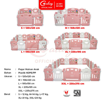Baby Fence Kokoh Play Fence Pagar Mainan Anak Pagar Bayi Pagar Anak 001-M1206