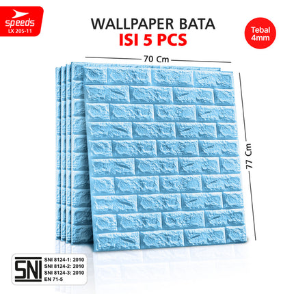 SPEEDS SNI Wallpaper Dinding 3d  Foam Batik Putih Wallpaper Dinding Sticker Dinding Berstandar 205-11