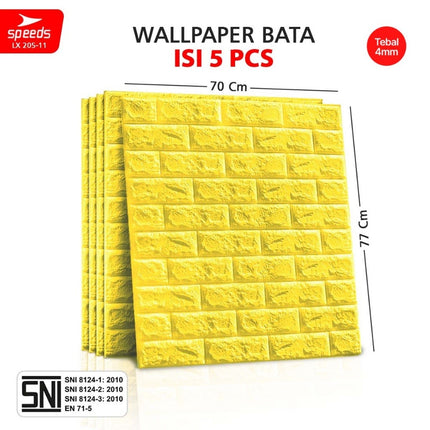 SPEEDS SNI Wallpaper Dinding 3d  Foam Batik Putih Wallpaper Dinding Sticker Dinding Berstandar 205-11