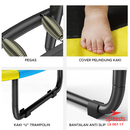 SPEEDS Trampolin Anak Mainan Lompat Jump 60inch Trampoline Mainan Olahraga Anak Lompat 067-17