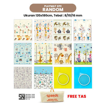 SPEEDS SNI A Playmat Bayi Karpet Lipat Playmate Matras Bayi 180x200cm Playmat Bayi Anak/Bayi Tikar Lipat Foam 027-15
