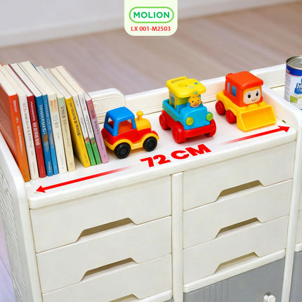 Lemari Plastik HDPE 115x34x95cm 3 Pintu 9 Laci Drawer Pakaian Mainan Serbaguna Minimalis 001-M2503