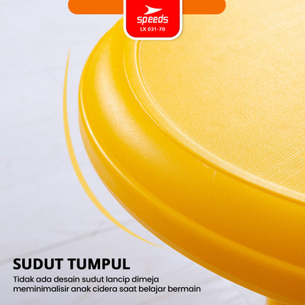 SPEEDS Meja Belajar Kokoh Colorfull Anak Bulan Moon Table Besar HDPE Meja TK Paud Playgroup Warna Warni Kids 031-70