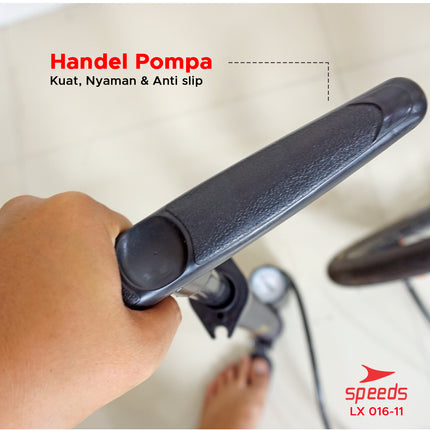 Pompa Angin Floor Pump Pompa Udara Portabel 100 psi 3 Nozzle Serbaguna 016-11
