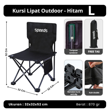 SPEEDS Kursi Lipat Outdoor Portable Kursi Camping Folding Chair Gunung Kemah Mudah LX 031-14