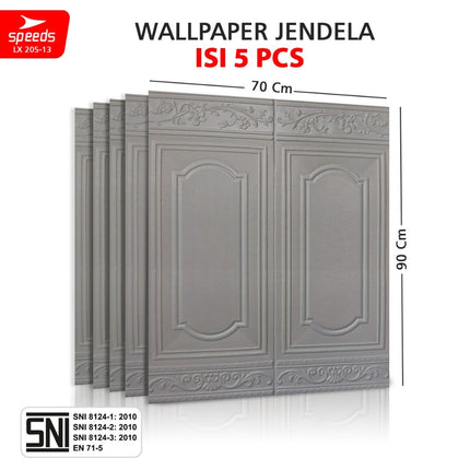 SPEEDS SNI Wallpaper Dinding 3d  Foam PE Sticker Dinding Wallpaper Dinding Model Jendela Berstandar 205-13