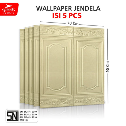 SPEEDS SNI Wallpaper Dinding 3d  Foam PE Sticker Dinding Wallpaper Dinding Model Jendela Berstandar 205-13