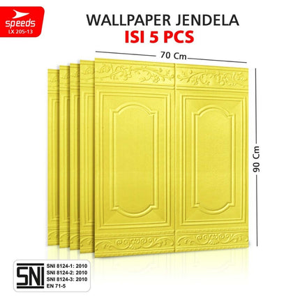 SPEEDS SNI Wallpaper Dinding 3d  Foam PE Sticker Dinding Wallpaper Dinding Model Jendela Berstandar 205-13