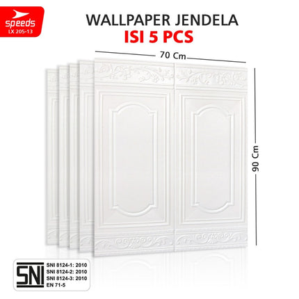 SPEEDS SNI Wallpaper Dinding 3d  Foam PE Sticker Dinding Wallpaper Dinding Model Jendela Berstandar 205-13