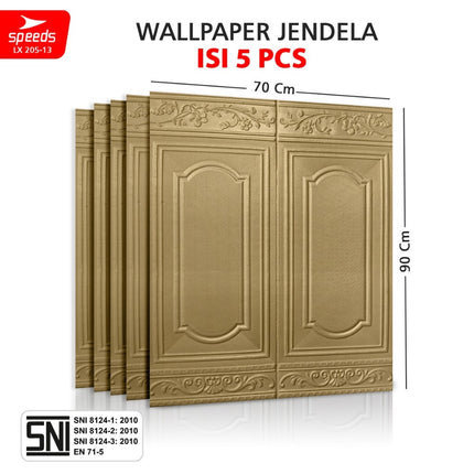 SPEEDS SNI Wallpaper Dinding 3d  Foam PE Sticker Dinding Wallpaper Dinding Model Jendela Berstandar 205-13