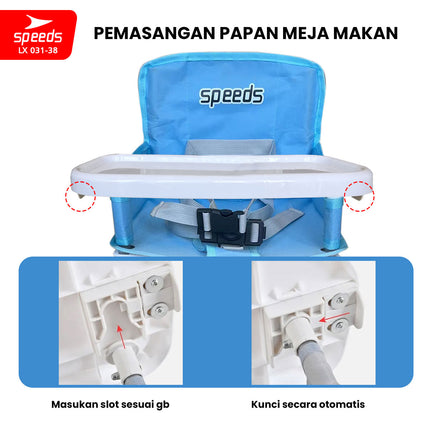 SPEEDS Kursi Makan Lipat Bayi Portabel Baby Chair Booster High Chair Kursi Balita 031-38