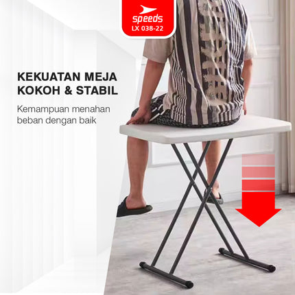 SPEEDS Plastic Folding Table 76x50x71cm Indoor Outdoor Picnic Versatile Large Ironing Table 038-22