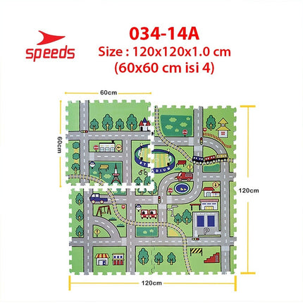 SPEEDS Matras Evamat 60x60cm Matras Puzzle Karpet Puzzle Matras Alas Lantai Evamat  Evamat Matras Perlindungan 034-14