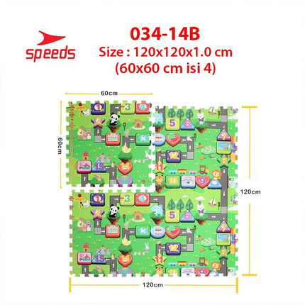 SPEEDS Matras Evamat 60x60cm Matras Puzzle Karpet Puzzle Matras Alas Lantai Evamat  Evamat Matras Perlindungan 034-14