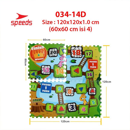 SPEEDS Matras Evamat 60x60cm Matras Puzzle Karpet Puzzle Matras Alas Lantai Evamat  Evamat Matras Perlindungan 034-14