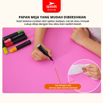 SPEEDS Meja Belajar Anak Tebal Kokoh Rectangular HDPE Kids Table Meja Persegi Panjang TK Paud Colorful Kids Table Warna Warni 031-69