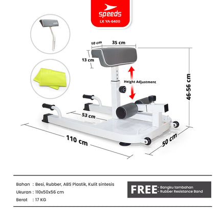 SPEEDS Squat Machine Gym Indoor Outdoor Alat Fitness Bench Olahraga Multifungsi Sit Up Push Up Bar 042-6400