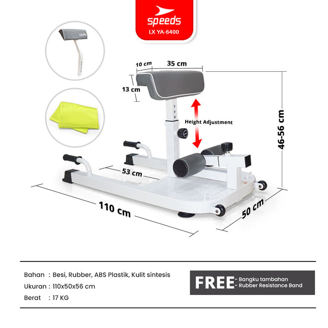 SPEEDS Squat Machine Gym Indoor Outdoor Alat Fitness Bench Olahraga Multifungsi Sit Up Push Up Bar 042-6400