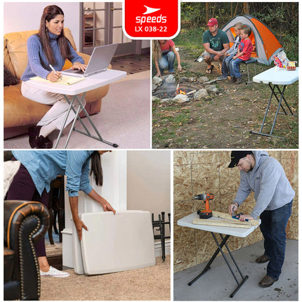 SPEEDS Plastic Folding Table 76x50x71cm Indoor Outdoor Picnic Versatile Large Ironing Table 038-22