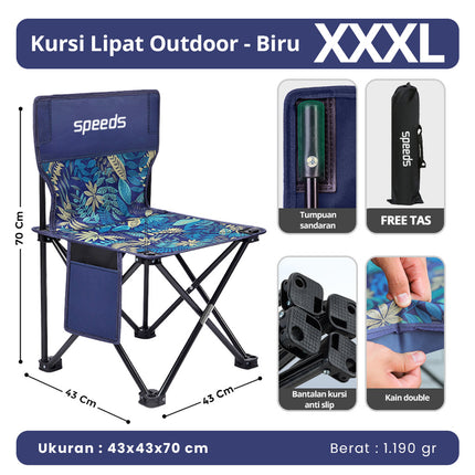 SPEEDS Kursi Lipat Outdoor Indoor Kemah L XL 2XL 3XL Camping Portabel Folding Chair LX 031-15A