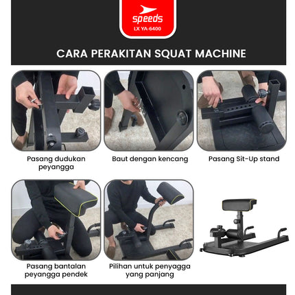 SPEEDS Squat Machine Gym Indoor Outdoor Alat Fitness Bench Olahraga Multifungsi Sit Up Push Up Bar 042-6400
