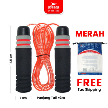 SPEEDS SKIPPING LOMPAT TALI JUMP ROPE BERKUALITAS TERMURAH TERLARIS BARANG 021-1606