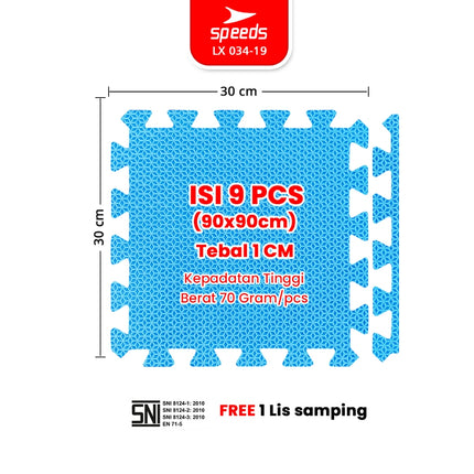 SPEEDS Matras Evamat 30x30cm 10mm Alas Puzzle EVA Mat Empuk Lembut Bermain Tidur Anak Karpet 034-19