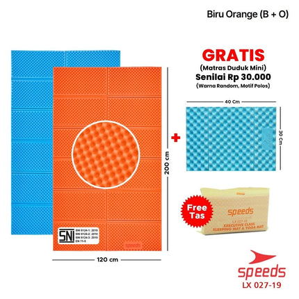 SPEEDS Matras Lipat Gunung Kemah Duduk XPE Karpet Outdoor Matras Camping Polos Olahraga Yoga Baby Tebal Playmat Playmate Berstandar SNI 027-19