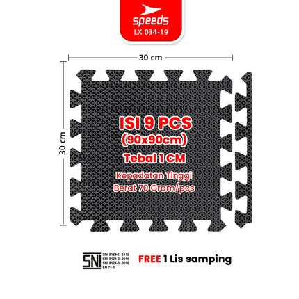 SPEEDS Matras Evamat 30x30cm 10mm Alas Puzzle EVA Mat Empuk Lembut Bermain Tidur Anak Karpet 034-19