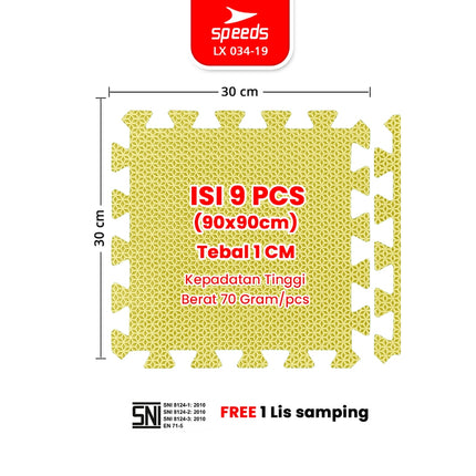 SPEEDS Matras Evamat 30x30cm 10mm Alas Puzzle EVA Mat Empuk Lembut Bermain Tidur Anak Karpet 034-19